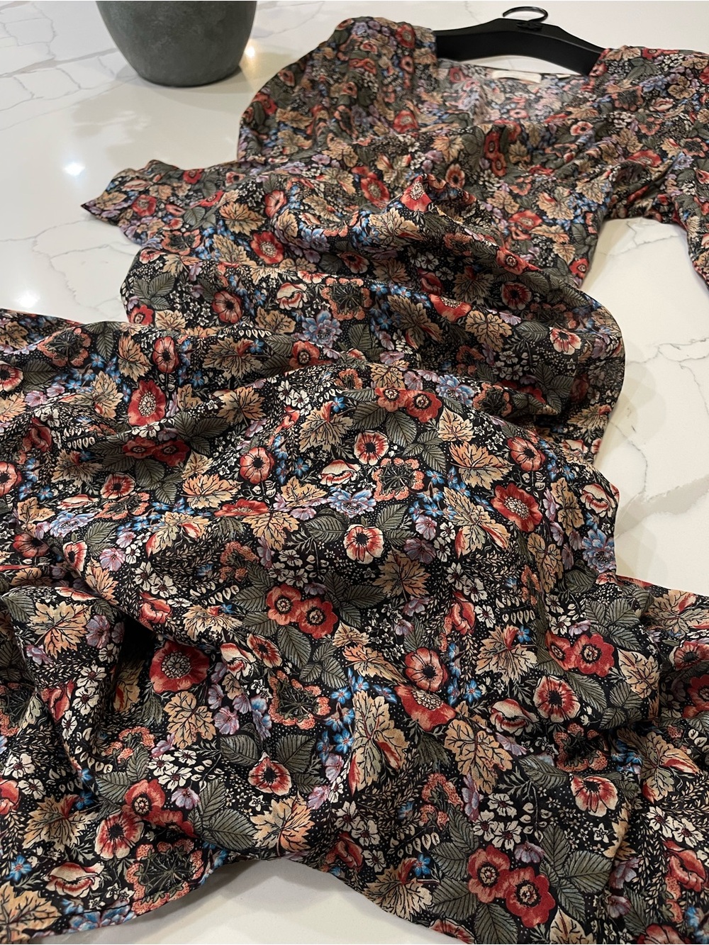 DOEN Charleston Floral Long Sleeve Cotton Maxi Dress Wildberry Thicket Size L - Picture 13 of 16